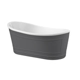 Belbagno Ritz Freestanding Bath Solid Surface 1676mm Matte Grey BB32-MATTEGREY