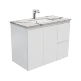 Fienza Fingerpull Matte Calacatta Marble Wall Hung 900mm Vanity (Right Drawers) SM90ZR (4597290762300)