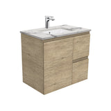 Fienza Edge Scandi Oak Calacatta Marble Wall Hung 750mm Vanity (Right Drawers) SM75SR (4597291221052)