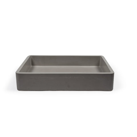 Nood Co Concrete Vesl Basin Rectangle Surface Mount Mid Tone Grey VR1-1-0-Mid Tone Grey