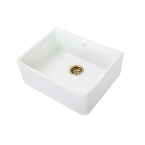 1901 Apron Sink 595mm with Brushed Gold Waste AB5400-BGW