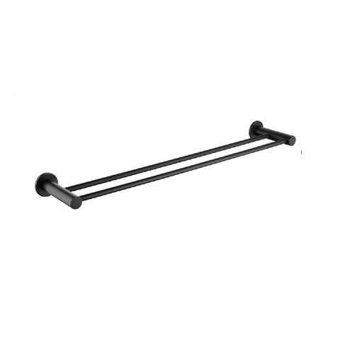 Fienza Hustle Double Towel Rail 800mm Matte Black 82508 (4705865203772)