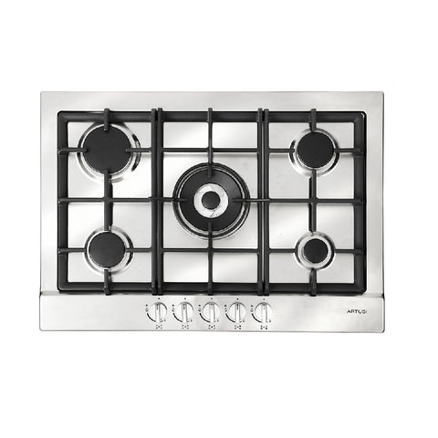 Artusi Cooktop 70cm Gas W/Centre Wok Flame Failure Stainless Steel AGH71XFFD (4615427391548)