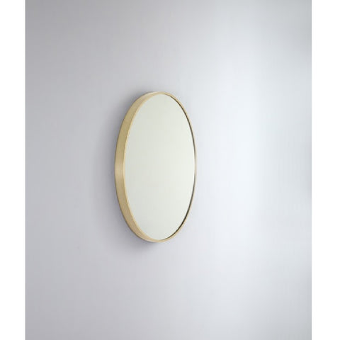 Remer Modern Round Mirror 810x810mm Brushed Brass Aluminium Frame MR81-BB