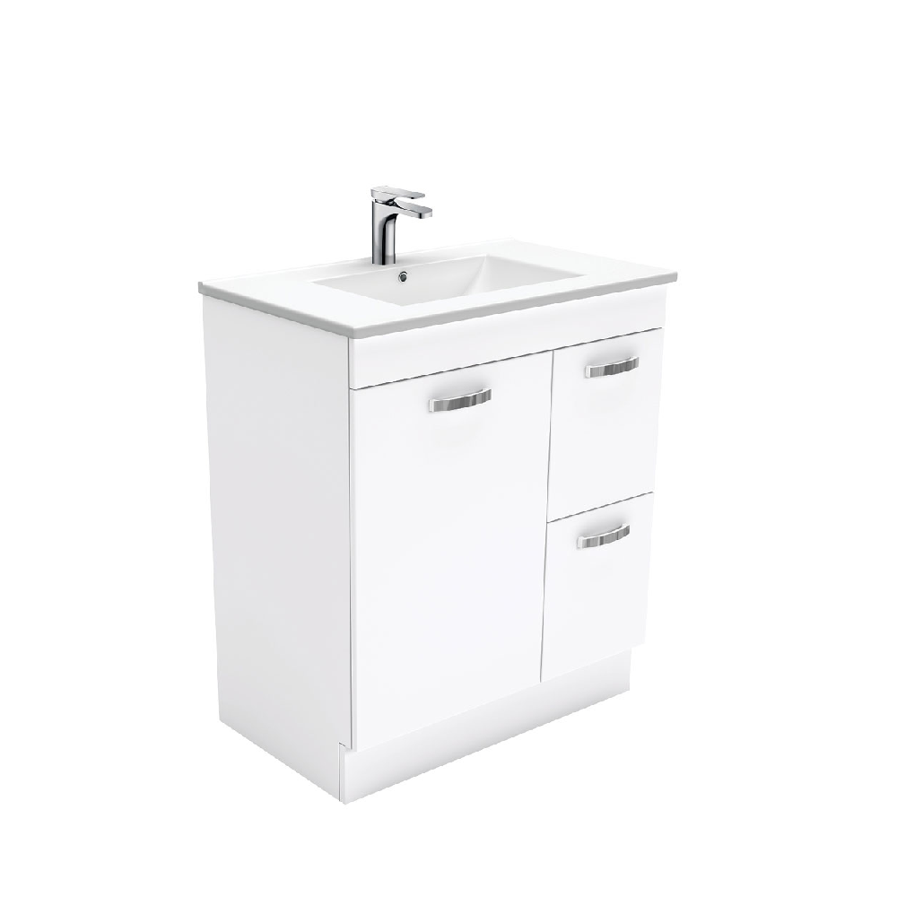 Fienza Dolce 750mm Vanity with Kicker (Right Hand Draws) White TCL75NKWR (4488980332604)