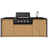 Euro Alfresco Outdoor Kitchen Sasha 2.3m long Elegant Oak Cabinetry/20mm Sparkling Black Stone Benchtop Free Assembly, Check & Measure* Sasha07