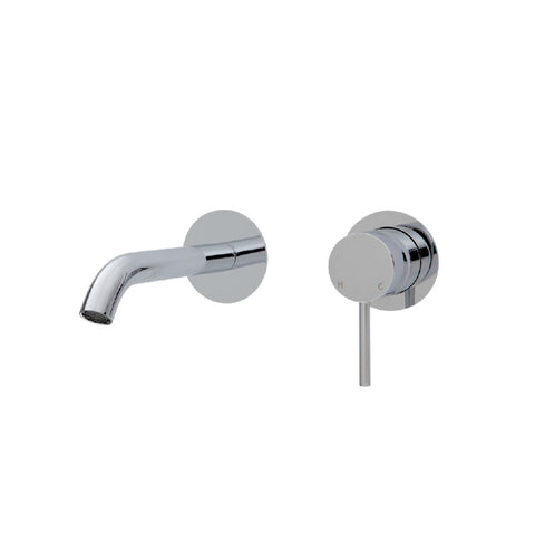 Fienza Kaya Wall Basin/ Bath Mixer Set Round Plate 160mm Outlet Chrome 228104 (4705865596988)