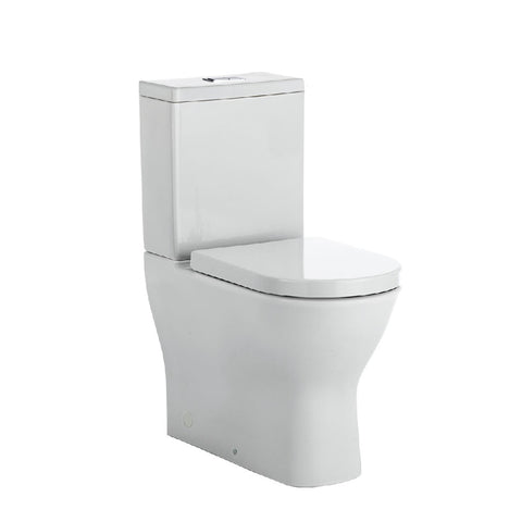 Fienza Delta Toilet Suite White- Chrome Buttons K005A (4689839226940)