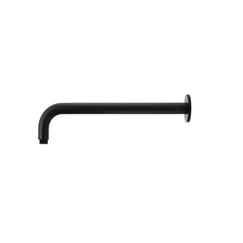 Meir Round Wall Shower Curved Arm 400mm Matte Black MA09-400
