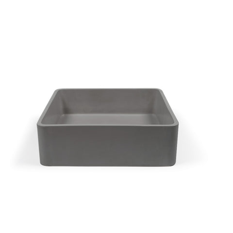 Nood Co Concrete Vesl Basin Square Surface Mount Mid Tone Grey VS1-1-0-Mid Tone Grey