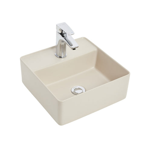 Johnson Suisse Venezia Square Basin 1th Sand (Includes Pop Up Waste) JBSV035S.1.PW6