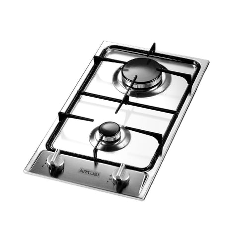 Artusi Cooktop 30cm 2 Burner Gas W/ Flame Failure Stainless Steel AGH30XFFD (4615426801724)