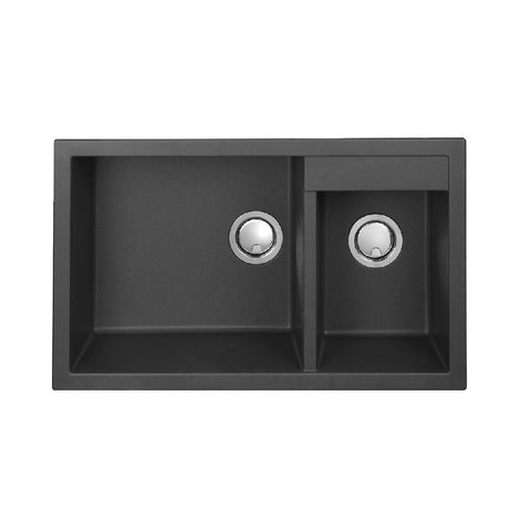 Artusi Sink Two Bowl  815mm X 500mm Black AGS812B (4615432601660)