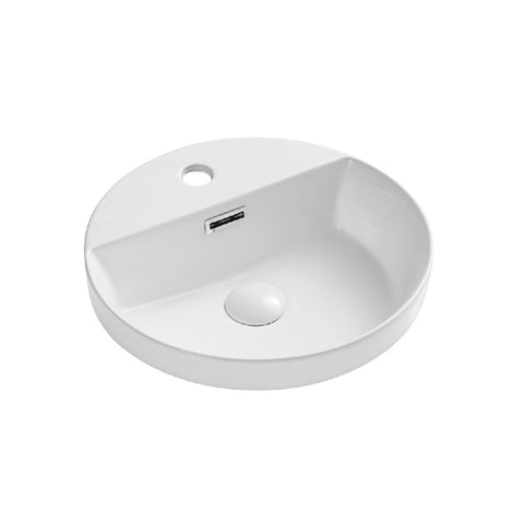 Fienza Reba Semi Inset Basin with 1 Tap Hole White RB4066