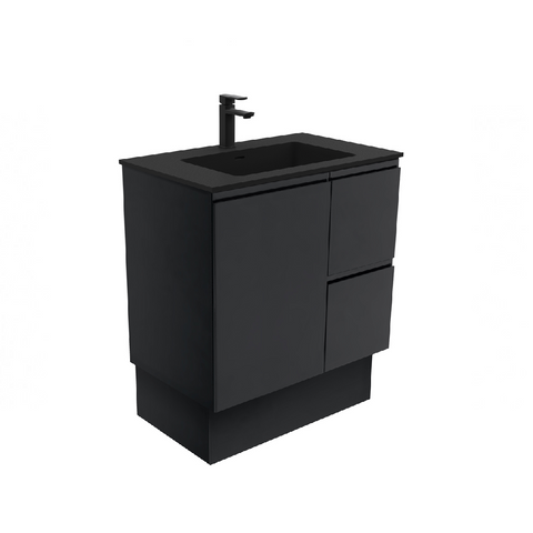 Fienza Montana Fingerpull 750mm Vanity kickboard (Right Drawers) Black MON75ZBKR (4597288501308)