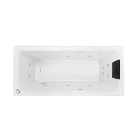 Decina Cortez 1675mm Contour Spa Bath 12 Jet White CO1675CNSPAWC