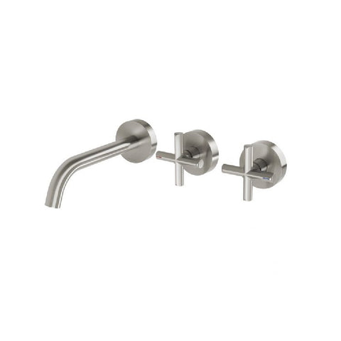 Phoenix Vivid Slimline Plus Wall Basin / Bath Hostess Set 180mm Outlet Brushed Nickel 119-1125-40