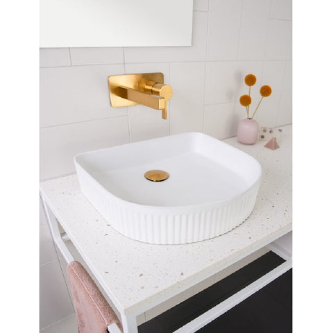 ADP Arch Fluted Above Counter Basin Gloss White TOPCAFL4136GW