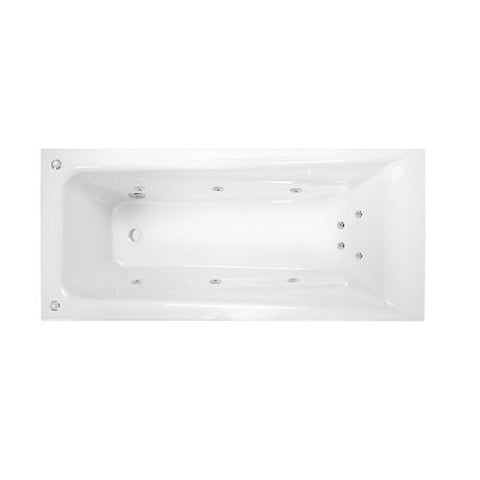 Decina Novara 1665mm Santai Spa Bath 10 Jet White NT1665SAN10JW