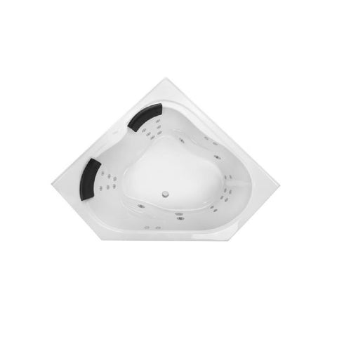 Decina Positano 1490mm Corner Dolce Vita Spa Bath 24 Jet White PO1500DVSPAWC