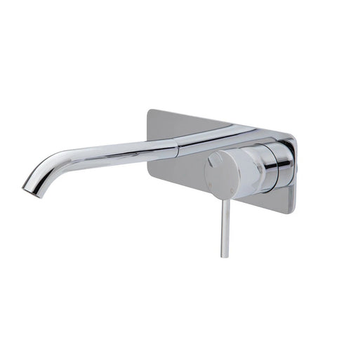 Fienza Kaya Wall Basin/ Bath Mixer Set Soft Square Plate 160mm Outlet Chrome 228106