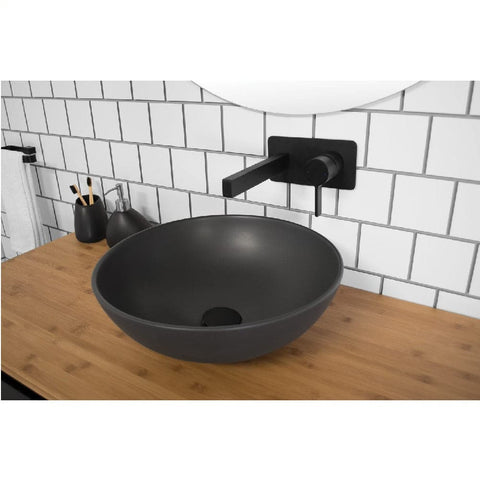 ADP Solar Ceramic Vessel Basin Matte Black TOPCSOLBK
