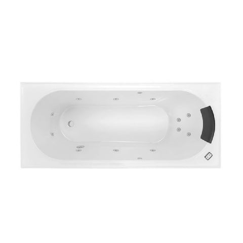 Decina Turin 1665mm Contour Spa Bath 12 Jet White TU1665CNSPAWC