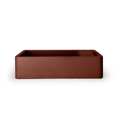 Nood Co Concrete Shelf 01 Basin Surface Mount Clay (No Taphole/Overflow) SH1-1-WO-0-Clay-OX