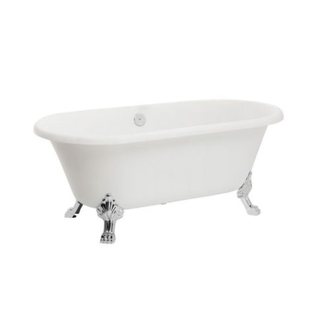 Johnson Suisse Colonial Freestanding Bath White with Chrome Legs JBTC2152.C