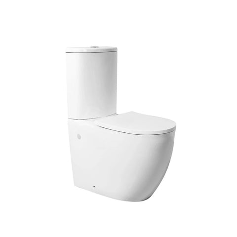 Decina Alegra Rimless Back to Wall Toilet Suite (Ezi Height Pan) White ALTSWFER