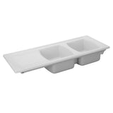 Turner Hastings Lusitano 120x50 Inset Fireclay Kitchen Sink- Double Bowl with Drainer No Tap Hole White 7222-NTH