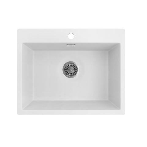 Seima Oros White Sink 620 x 500mm Bowl Abovemount One Taphole 191984