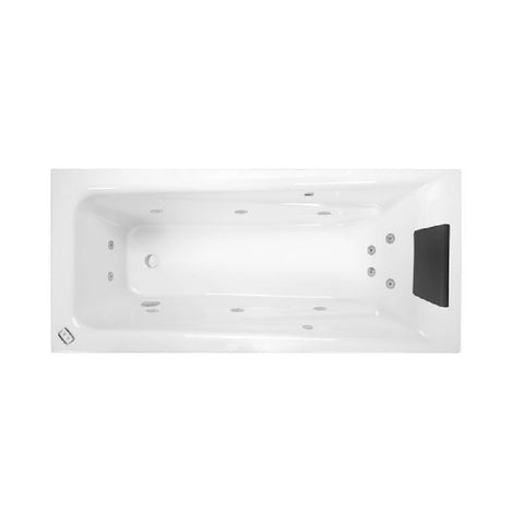 Decina Novara 1665mm Contour Spa Bath 12 Jet White NT1665CNSPAWC