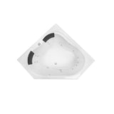 Decina Positano 1490mm Corner Contour Spa Bath 16 Jet White PO1500CNSPAWC