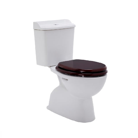 Johnson Suisse Colonial Close Couple Toilet Mahogany Seat J2010.J2400C- MAHOGANY SEAT