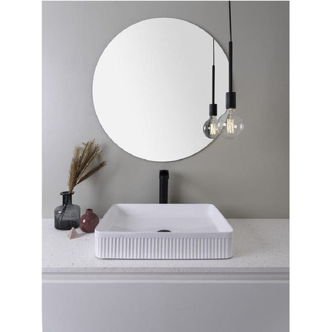 ADP Rectangular Fluted Above Counter Basin Gloss White TOPCRFL5047GW
