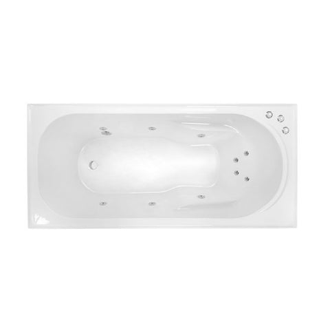 Decina Prima 1800mm Santai Spa Bath 10 Jet White PR1800SAN10JW