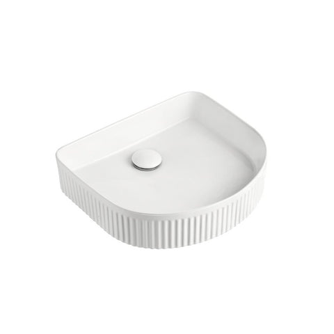 ADP Arch Fluted Above Counter Basin Gloss White TOPCAFL4136GW