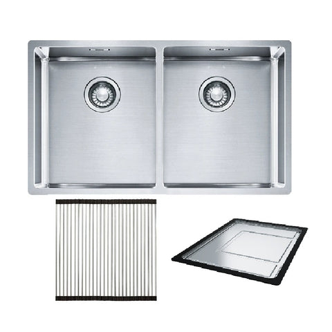 Franke Sink Bolero Double Bowl 782mm (Inc. DT360, RM44) Stainless Steel BOX220-36