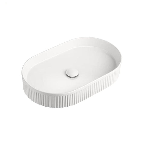 ADP Pill Fluted Above Counter Basin Gloss White TOPCPFL5836GW