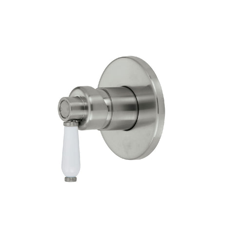 Fienza Eleanor Wall Shower Mixer Brushed Nickel with White Ceramic handle (4358688243772)