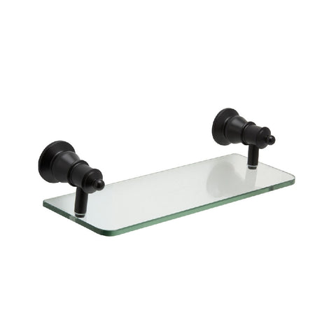 Fienza Lillian Glass Shelf Matte Black (4358691127356)