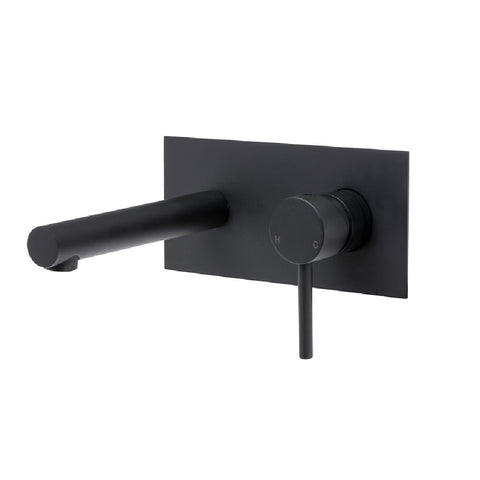 Fienza Hustle Wall Mixer with Spout Matte Black (4358675595324)