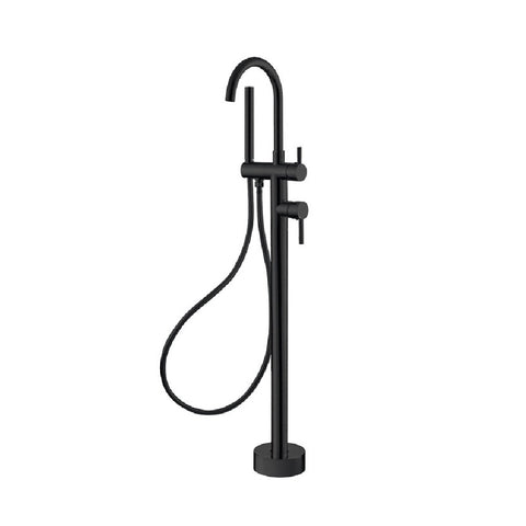 Fienza Hustle Floor Standing Mixer with Shower Head Matte Black (4358675660860)