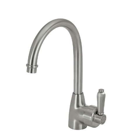 Fienza Eleanor Gooseneck Sink Mixer Brushed Nickel with Brushed Nickel Handle (4358688800828)
