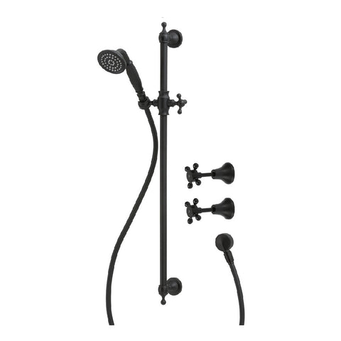 Fienza Lillian Rail Shower Set with Taps Matte Black (4358689685564)