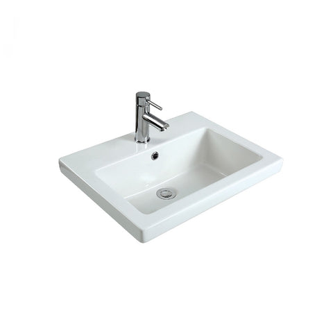 Seima Plati 024 Basin Inset White with OverflowOne Taphole 191458 (4438189637692)