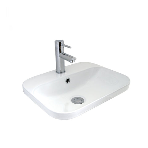 Seima Pacto 450 Basin White with OverflowOne Taphole 191082 (4438189015100)