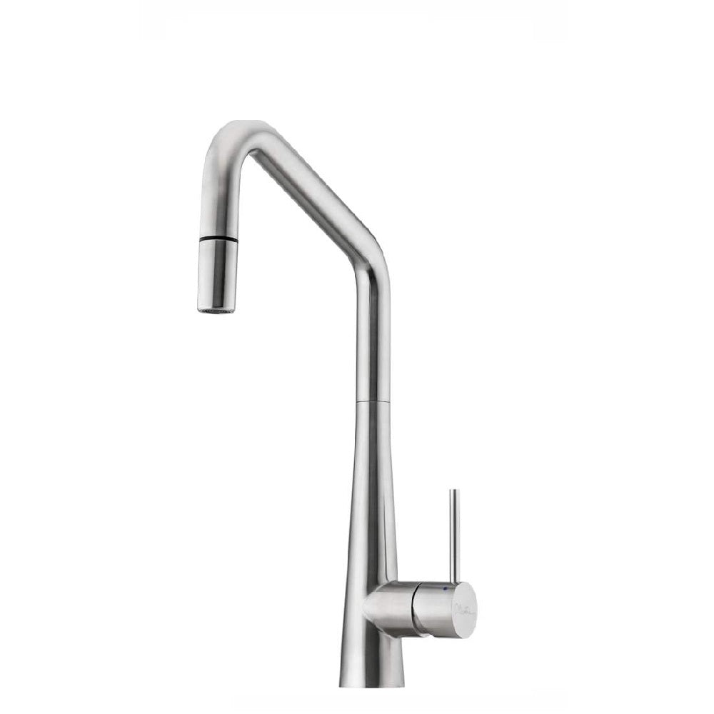 Oliveri Essente Square Gooseneck Pull Out Sink Mixer Stainless Steel (4358686081084)
