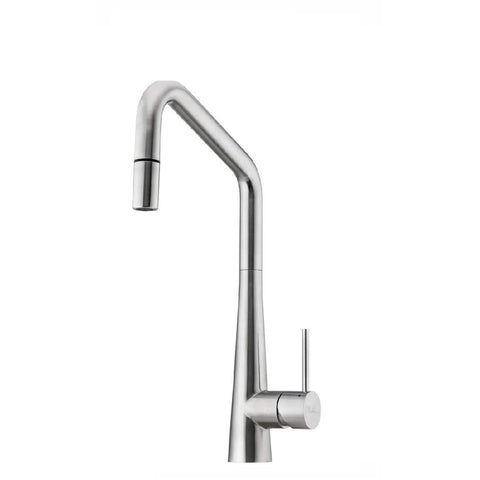 Oliveri Essente Square Gooseneck Pull Out Sink Mixer Stainless Steel (4358686081084)